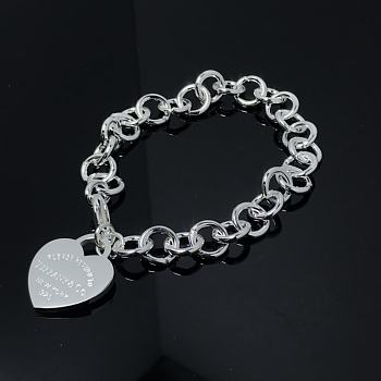 Tiffany & Co Heart Tag Charm Bracelet in Silver