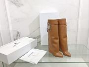 Givenchy Shark Lock Boots in Brown Leather - 1