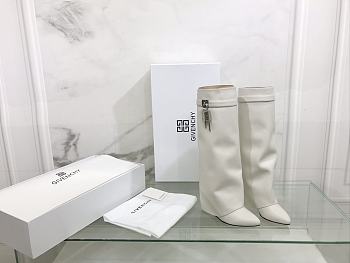 Givenchy Shark Lock Boots in White Leather