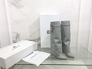 Givenchy Shark Lock Boots in Gray Leather - 1