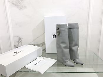 Givenchy Shark Lock Boots in Gray Leather