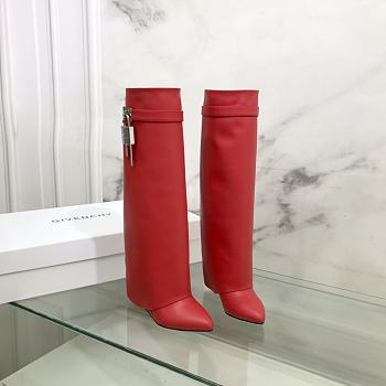 Givenchy Shark Lock Boots in Red Leather