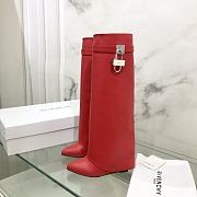 Givenchy Shark Lock Boots in Red Leather - 6