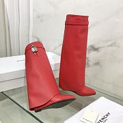 Givenchy Shark Lock Boots in Red Leather - 5