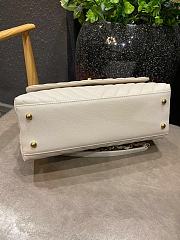 Chanel Coco Grained Calfskin V Quilting Flap Bag White 29×18×12cm - 6