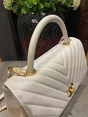 Chanel Coco Grained Calfskin V Quilting Flap Bag White 29×18×12cm - 2