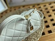 Chanel Small Flap Bag With Top Handle White Grain Leather AS3653 Size 25 cm - 6