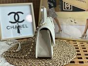 Chanel Small Flap Bag With Top Handle White Grain Leather AS3653 Size 25 cm - 5