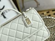 Chanel Small Flap Bag With Top Handle White Grain Leather AS3653 Size 25 cm - 4