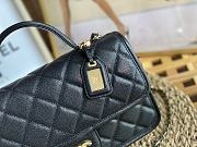 Chanel Small Flap Bag With Top Handle Navy Grain Leather AS3653 Size 25 cm - 5