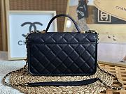 Chanel Small Flap Bag With Top Handle Navy Grain Leather AS3653 Size 25 cm - 3