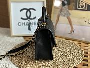 Chanel Small Flap Bag With Top Handle Navy Grain Leather AS3653 Size 25 cm - 2