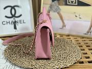 Chanel Small Flap Bag With Top Handle Pink Grain Leather AS3653 Size 25 cm - 5