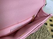 Chanel Small Flap Bag With Top Handle Pink Grain Leather AS3653 Size 25 cm - 6