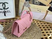 Chanel Small Flap Bag With Top Handle Pink Grain Leather AS3653 Size 25 cm - 3