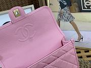 Chanel Small Flap Bag With Top Handle Pink Grain Leather AS3653 Size 25 cm - 2