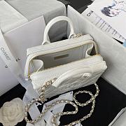 Chanel Small Vanity Case Calfskin & Gold-Tone Metal White AS3344 Size 15 cm - 6