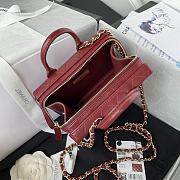 Chanel Small Vanity Case Calfskin & Gold-Tone Metal Red AS3344 Size 15 cm - 2