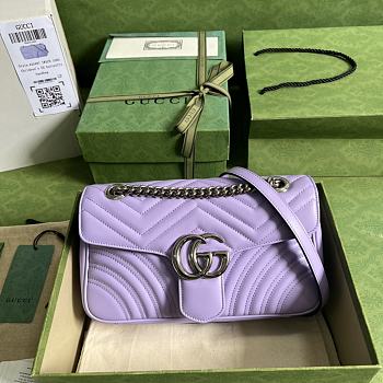 Gucci GG Marmont Small Shoulder Bag Lilac 443497 size 26x15x7 cm