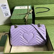 Gucci GG Marmont Small Shoulder Bag Lilac 443497 size 26x15x7 cm - 3