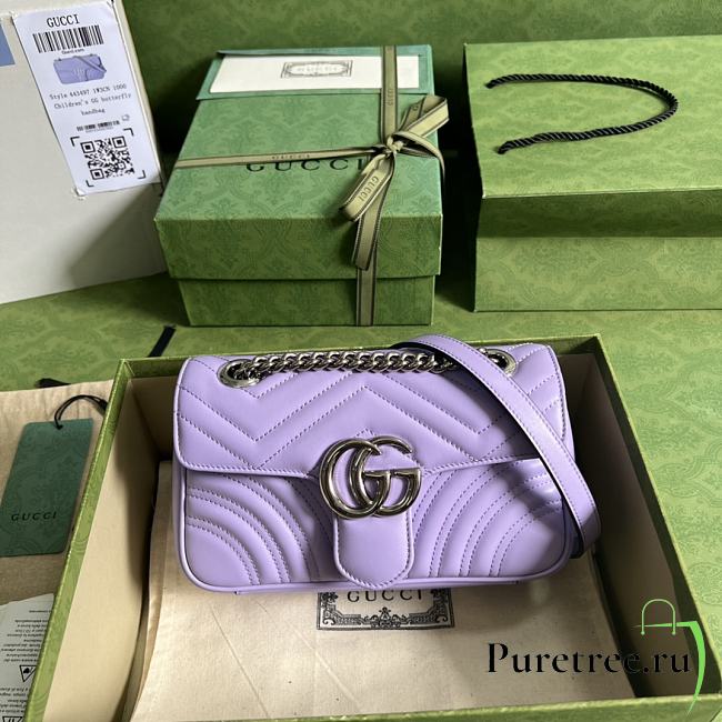 GUCCI GG Marmont Mini Shoulder Bag Lilac 443497 size 23x14x6 cm - 1