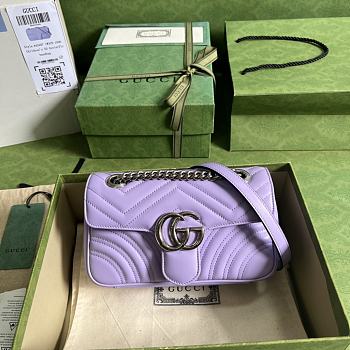 GUCCI GG Marmont Mini Shoulder Bag Lilac 443497 size 23x14x6 cm