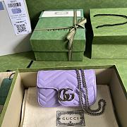 Gucci GG Marmont Super Mini Bag Lilac 476433 Size 16.5x10.2x5.1 cm - 1