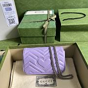 Gucci GG Marmont Super Mini Bag Lilac 476433 Size 16.5x10.2x5.1 cm - 3
