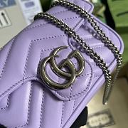 Gucci GG Marmont Super Mini Bag Lilac 476433 Size 16.5x10.2x5.1 cm - 2