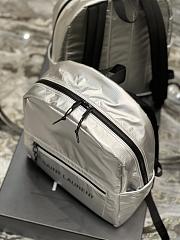 YSL Nuxx Nylon Backpack Silver 623698 Size 32×37×6 cm - 5