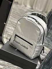 YSL Nuxx Nylon Backpack Silver 623698 Size 32×37×6 cm - 4