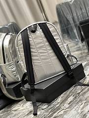YSL Nuxx Nylon Backpack Silver 623698 Size 32×37×6 cm - 6