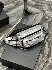 YSL Nuxx Crossbody Bag In Nylon Silver 581375 size 24x16x9 cm - 3