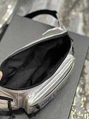 YSL Nuxx Crossbody Bag In Nylon Silver 581375 size 24x16x9 cm - 5
