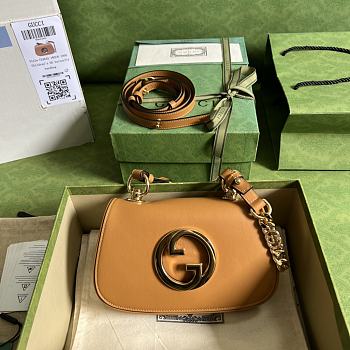 Gucci Blondie Mini Shoulder Bag Light Brown 724645 size 21x13.5x7 cm
