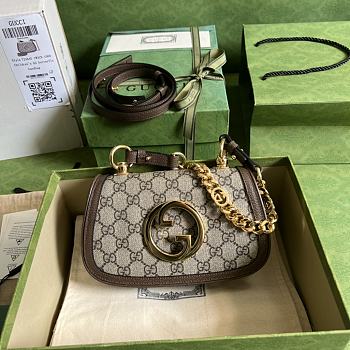Gucci Blondie Mini Shoulder Bag Beige & Ebony 724645 size 21x13.5x7 cm