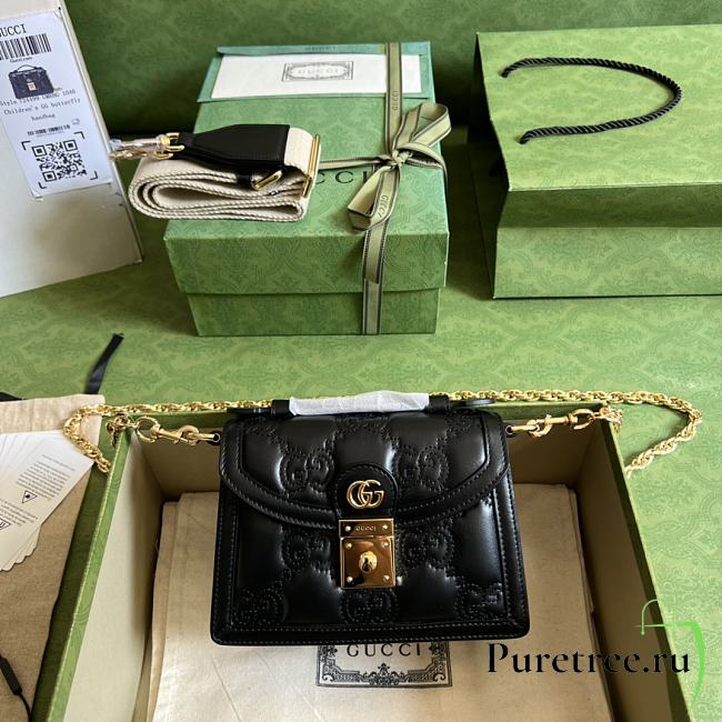 Gucci GG Matelassé Small Top Handle Bag Black 724499 size 18x13x6.5 cm - 1