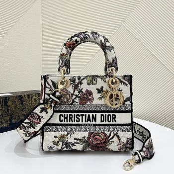 Dior Medium Lady D-Lite Bag Multicolor Dior Jardin Botanique Embroidery