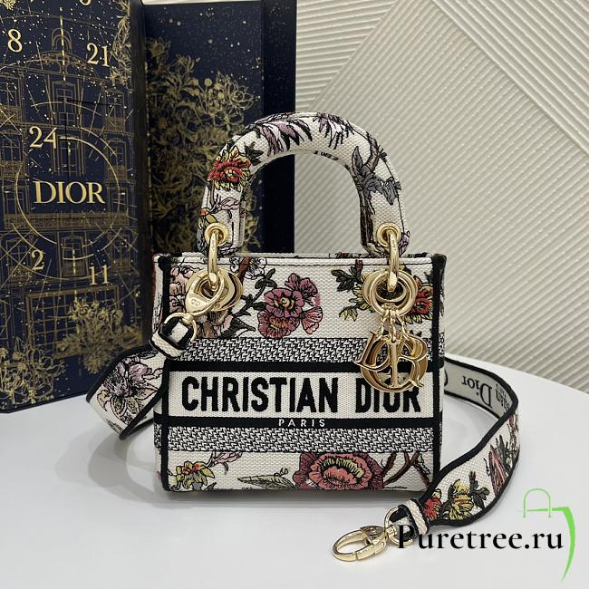 Dior Mini Lady D-Lite Bag Multicolor Dior Jardin Botanique Embroidery - 1