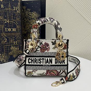 Dior Mini Lady D-Lite Bag Multicolor Dior Jardin Botanique Embroidery