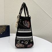Dior Medium Lady D-Lite Bag Black Multicolor Dior Jardin Botanique Embroidery - 3