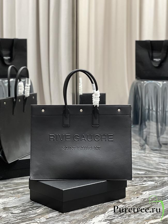 YSL Rive Gauche Large Tote Bag Black Leather 509415 size 48 x 36 x 16 cm - 1