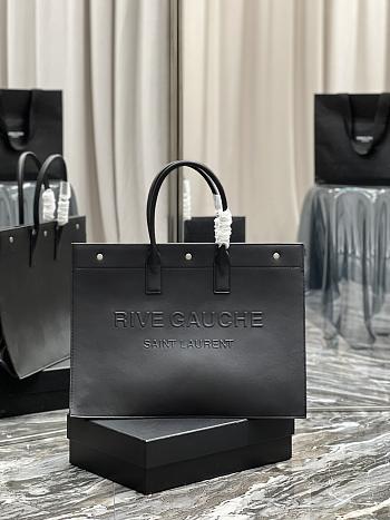 YSL Rive Gauche Large Tote Bag Black Leather 509415 size 48 x 36 x 16 cm