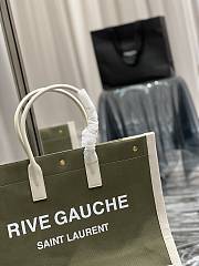 YSL Rive Gauche Large Tote Bag Khaki Canvas 509415 size 48x36x16 cm - 5