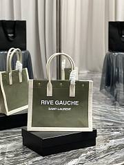 YSL Rive Gauche Medium Tote Bag Khaki Canvas 617481 size 39 x 31 x 18 cm - 1
