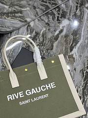 YSL Rive Gauche Medium Tote Bag Khaki Canvas 617481 size 39 x 31 x 18 cm - 5