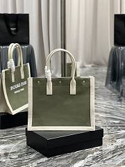 YSL Rive Gauche Medium Tote Bag Khaki Canvas 617481 size 39 x 31 x 18 cm - 6