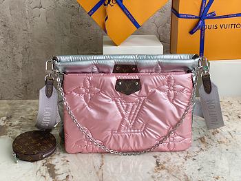 LV Maxi Multi Pochette Accessoires Silver/Pale Pink Recycled Nylon M21056