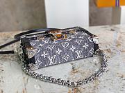 LV Petite Malle Gray Denim Textile Jacquard M21462 size 20x12.5x6 cm - 2