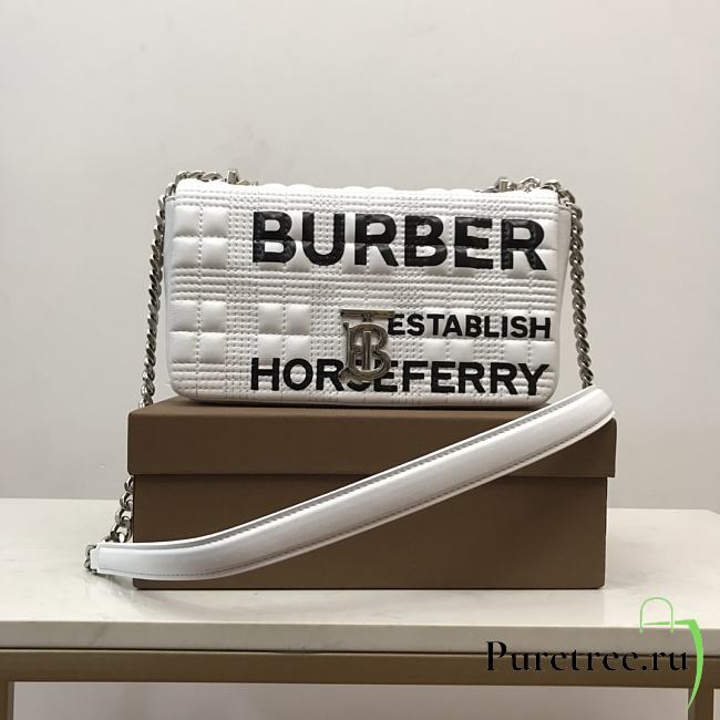 Burberry Horseferry Print Quilted Small Lola Bag White size 23 x 13 x 6cm - 1